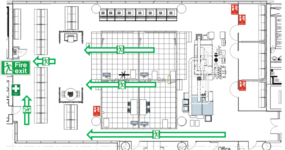 Lab Emergency Escape Route