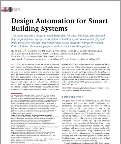 Design Automation for Smart Building Systems
