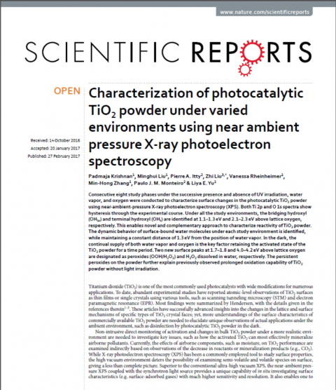 Nature.com Paper: Characterization of Photocatalytic Powder