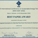 IEEE-CSET 2016 Best Paper Award